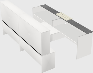 Shared u-shaped reception desks