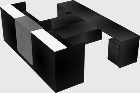 Shared u-shaped reception desks