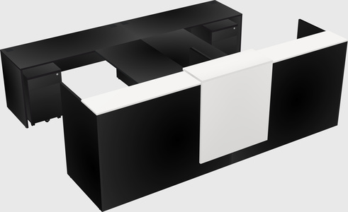 Shared u-shaped reception desks