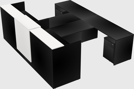 Shared u-shaped reception desks