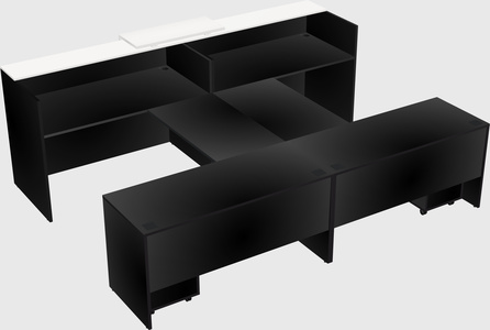 Shared u-shaped reception desks