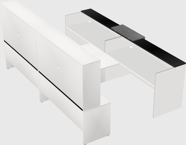 Shared u-shaped reception desks