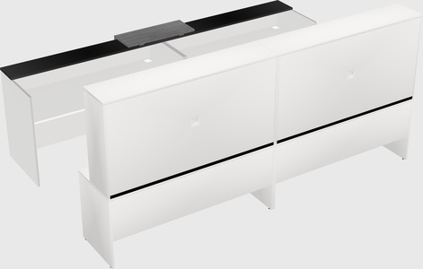 Shared u-shaped reception desks