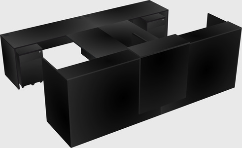 Shared u-shaped reception desks