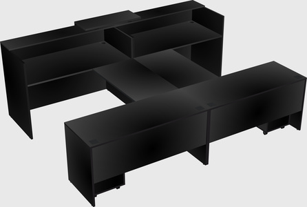 Shared u-shaped reception desks