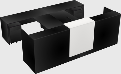 Shared u-shaped reception desks