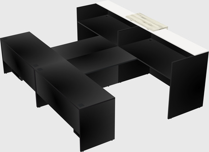 Shared u-shaped reception desks