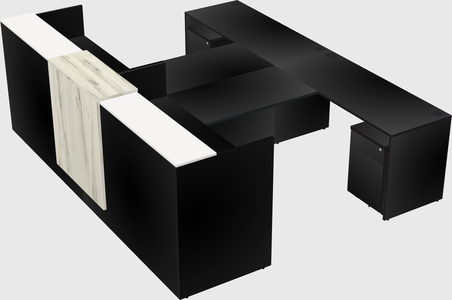 Shared u-shaped reception desks