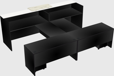 Shared u-shaped reception desks