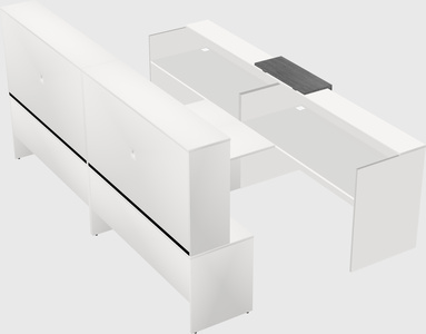 Shared u-shaped reception desks