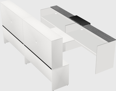 Shared u-shaped reception desks