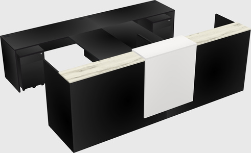 Shared u-shaped reception desks