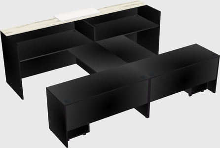 Shared u-shaped reception desks