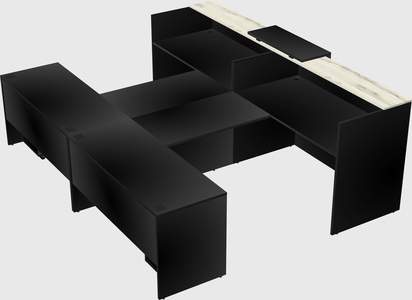 Shared u-shaped reception desks
