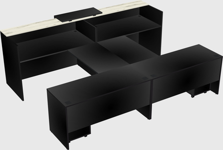 Shared u-shaped reception desks