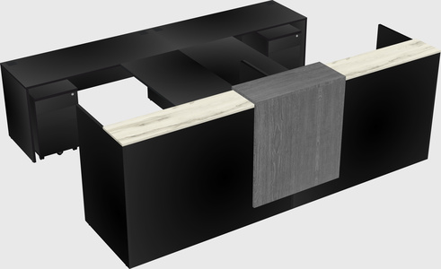 Shared u-shaped reception desks