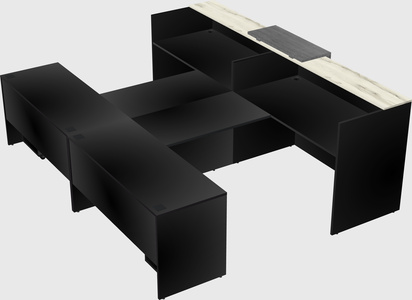 Shared u-shaped reception desks