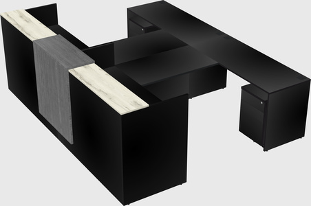 Shared u-shaped reception desks