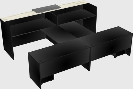 Shared u-shaped reception desks