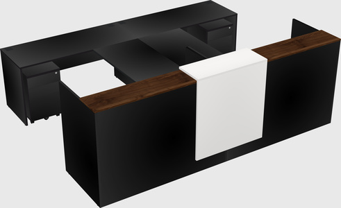 Shared u-shaped reception desks