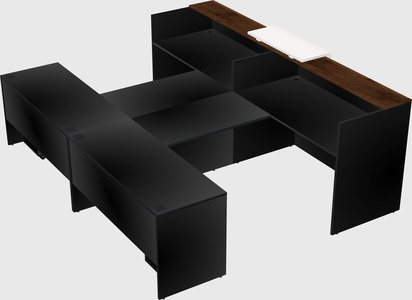 Shared u-shaped reception desks