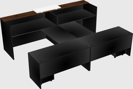 Shared u-shaped reception desks