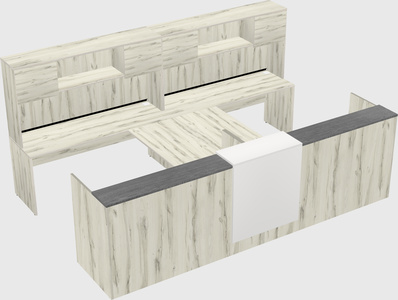 Shared u-shaped reception desks