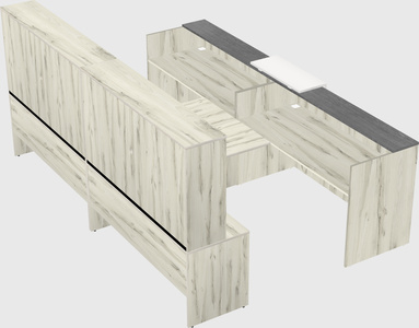 Shared u-shaped reception desks
