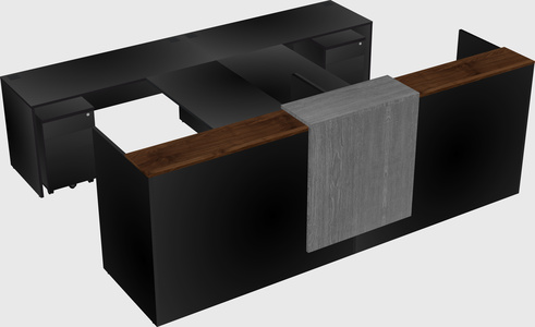 Shared u-shaped reception desks