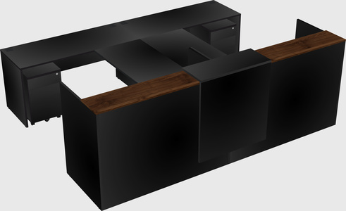 Shared u-shaped reception desks