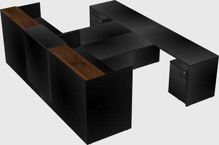 Shared u-shaped reception desks