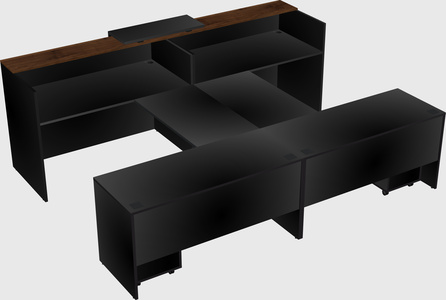 Shared u-shaped reception desks