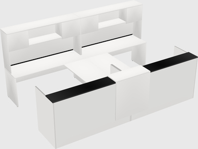 Shared u-shaped reception desks