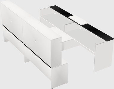 Shared u-shaped reception desks