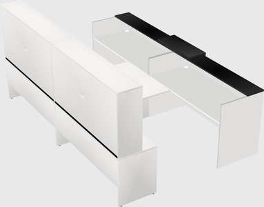Shared u-shaped reception desks