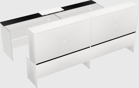 Shared u-shaped reception desks