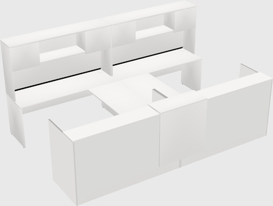 Shared u-shaped reception desks