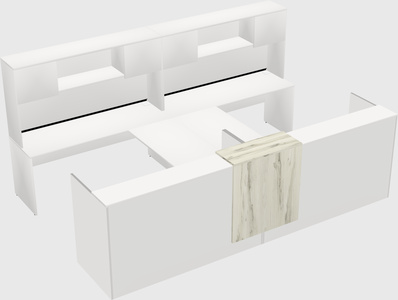 Shared u-shaped reception desks
