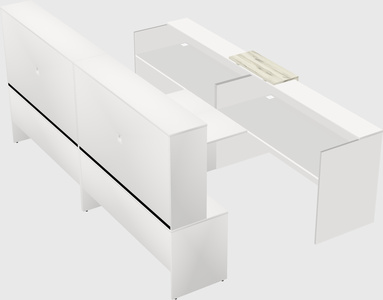 Shared u-shaped reception desks
