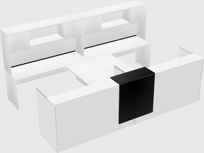 Shared u-shaped reception desks