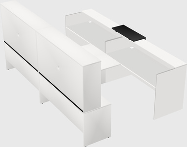 Shared u-shaped reception desks