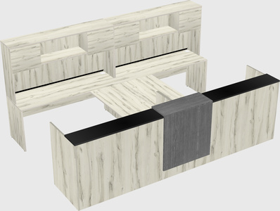 Shared u-shaped reception desks