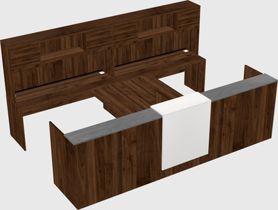 Shared u-shaped reception desks