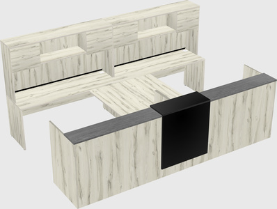 Shared u-shaped reception desks