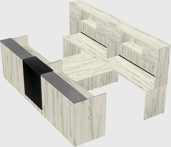 Shared u-shaped reception desks