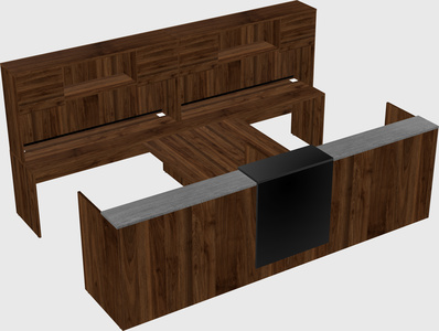 Shared u-shaped reception desks