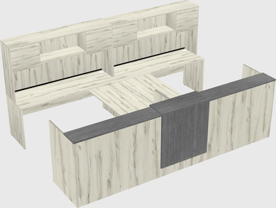 Shared u-shaped reception desks