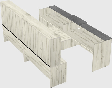 Shared u-shaped reception desks