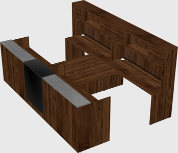 Shared u-shaped reception desks