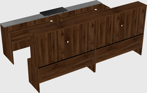 Shared u-shaped reception desks